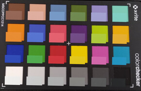 Color Checker. Color de referencia en la mitad inferior de cada cuadrado