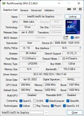 GPU-Z Gráficos Intel Iris Xe