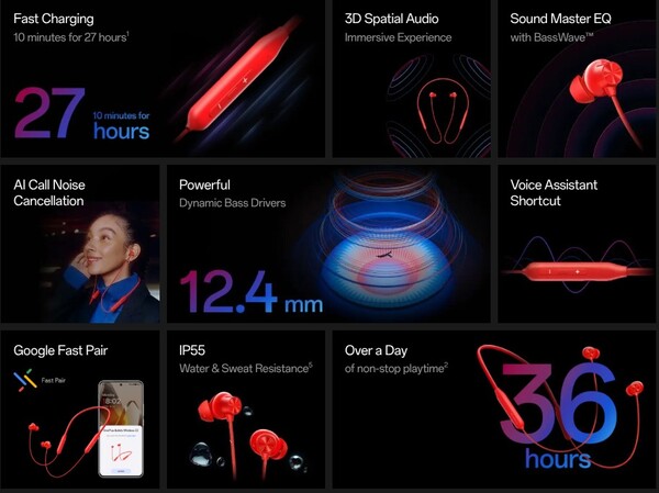 El OnePlus Bullets Wireless Z3 tiene audio espacial y cuatro preajustes de audio. (Fuente de la imagen: OnePlus)