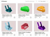 Seis de los siete modelos imprimibles en 3D de Philips disponibles actualmente