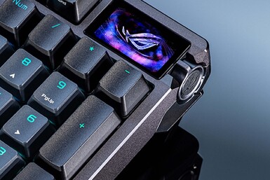 El control deslizante situado junto al teclado se puede mover hacia arriba y hacia abajo, y el botón también se puede pulsar desde la derecha. (Fuente de la imagen: Asus)