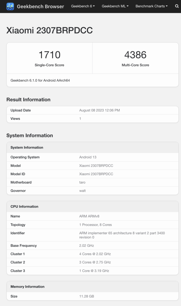 (Fuente de la imagen: Geekbench)