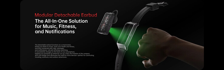 Un módulo consiste en un auricular que también funciona como smartwatch (Fuente de la imagen: Oukitel)