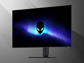 Vista frontal en ángulo del monitor OLED 4K Alienware AW3226Q de 32 pulgadas