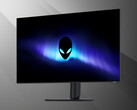Vista frontal en ángulo del monitor OLED 4K Alienware AW3226Q de 32 pulgadas