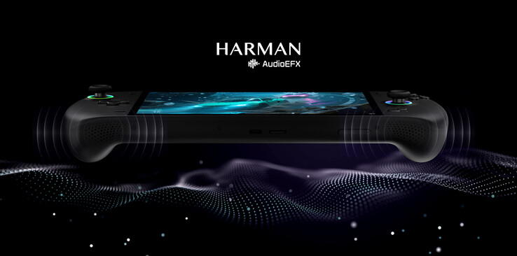 El OneXFly Apex también cuenta con altavoces de disparo inferior sintonizados por Harman. (Fuente de la imagen: One-Netbook)