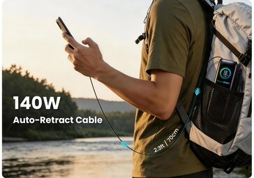 El Podix PR70 cuenta con un cable USB-C retráctil integrado