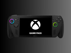 La consola portátil Rog Xbox Ally X con el logotipo de Game Pass (Imagen: Microsoft Gaming con modificaciones)