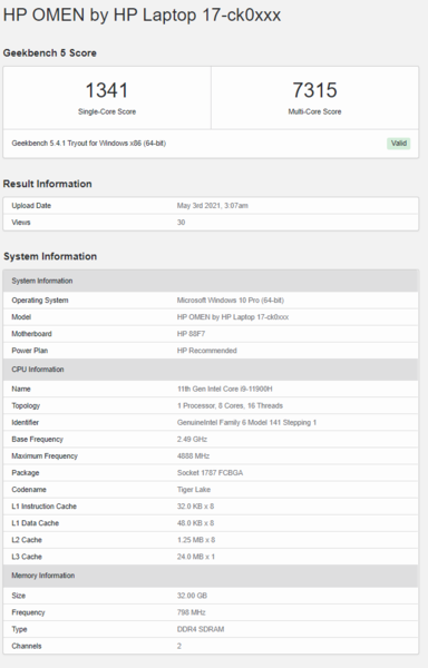 (Fuente de la imagen: Geekbench)