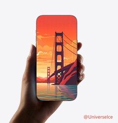 Un render del supuesto iPhone sin biseles con sistema Face ID bajo la pantalla. (Fuente: Ice Universe)