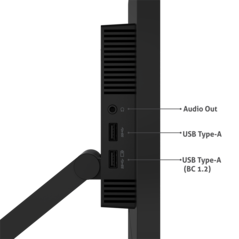 Lenovo ThinkVision T24t-20 - Vista lateral. (Fuente de la imagen: Lenovo)