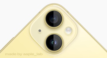 El iPhone de vainilla de la serie 14 en su supuesto nuevo color primaveral. (Fuente: @aaple_lab vía Twitter)