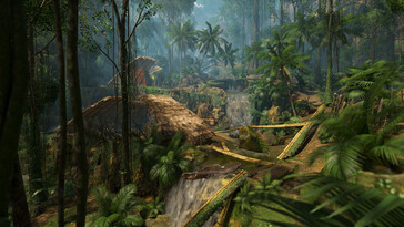 Una imagen que muestra un pueblo en el Infierno Verde. (Fuente de la imagen: Steam)