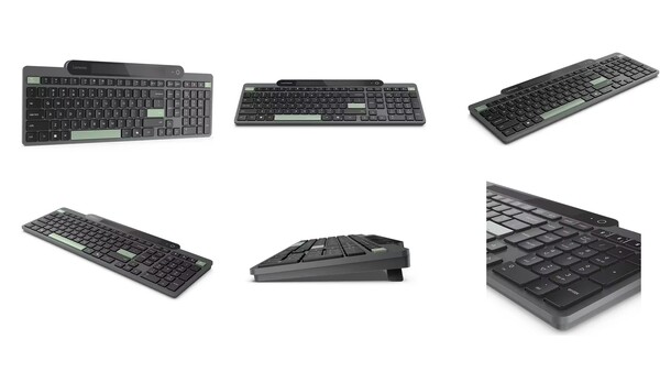 El teclado Bluetooth autocargable de Lenovo sólo está disponible en negro por ahora. (Fuente de la imagen: Lenovo)