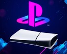 La consola PS5 Digital descansa horizontalmente bajo el logotipo de PlayStation