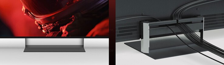 Los últimos televisores HD Bravia vienen con soportes Mirage que utilizan lentes lenticulares para difuminar la luz, ocultando la presencia de cables tras ellos.