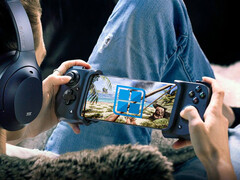 El desarrollo de Winlator se reanudó tras una breve pausa. En la imagen: una imagen editada del mando móvil Razer Kishi. (Fuente de la imagen: Razer y Winlator)