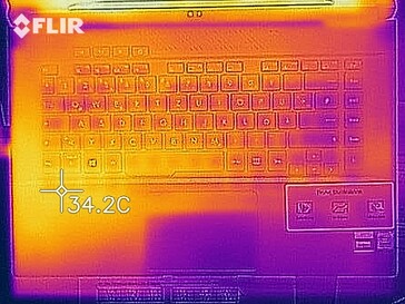 Distribución del calor en reposo (arriba)