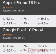 Comparación GNSS: Apple iPhone 16 Pro vs. Google Pixel 10 Pro XL