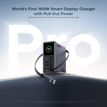 El cargador Nexode Pro de 160 W cuenta con una pantalla integrada