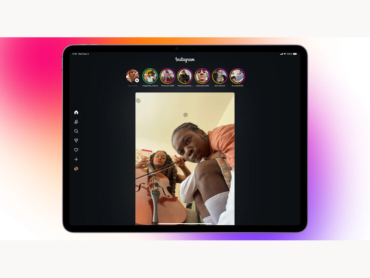 Una captura de pantalla de la nueva interfaz Reels first en la nueva aplicación Instagram para iPad. (Fuente de la imagen: Instagram)