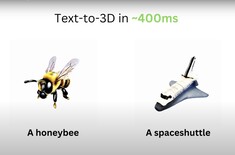 La salida casi instantánea es lo que da a LATTE3D una ventaja sobre otros modelos de IA (Fuente de la imagen: NVIDIA)