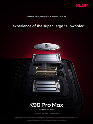 El woofer independiente del Redmi K90 Pro Max (Fuente de la imagen: Xiaomi - machine translated)