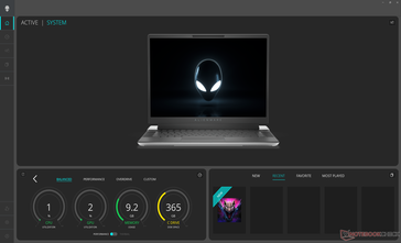 Pantalla de inicio del Centro de Comando Alienware