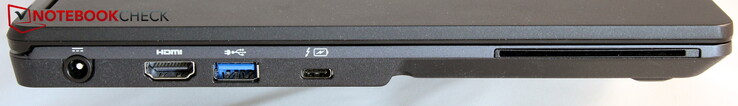 Izquierda: alimentación, HDMI, USB-A (3.0), USB-C (3.2) con Thunderbolt 3