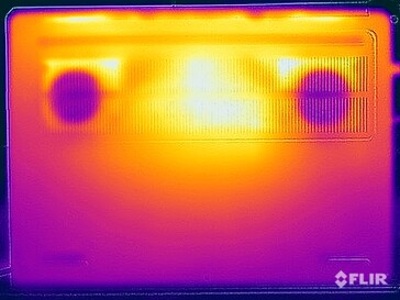 Temperaturas de la superficie de la prueba de tensión (abajo)