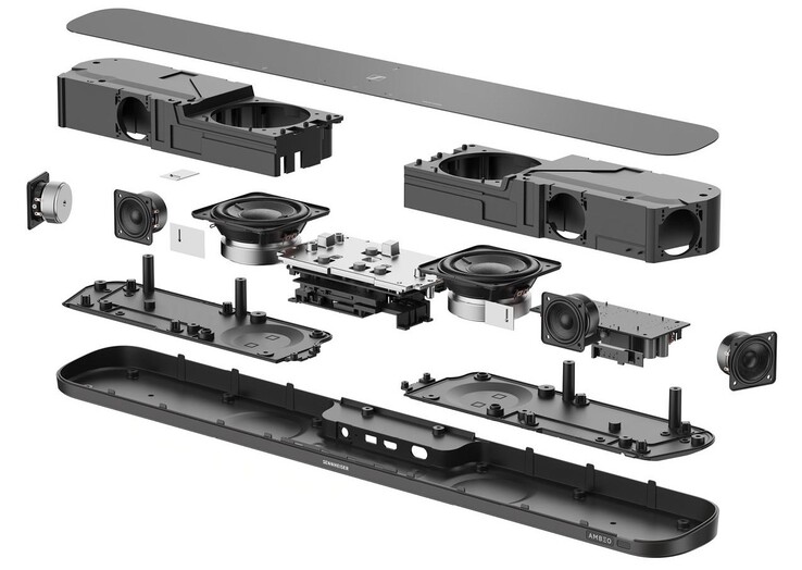 El Ambeo Mini contiene cuatro transductores de rango completo y dos subwoofers (Fuente de la imagen: Sennheiser vía DigitalTrends)