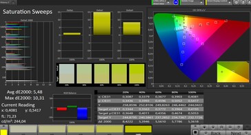 CalMAN: Saturación de color - espacio de color objetivo sRGB