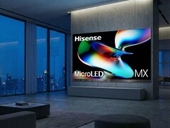 La pantalla MicroLED 163MX RGBY de Hisense (en la imagen) se expone en CES 2026. (Fuente de la imagen: Hisense)