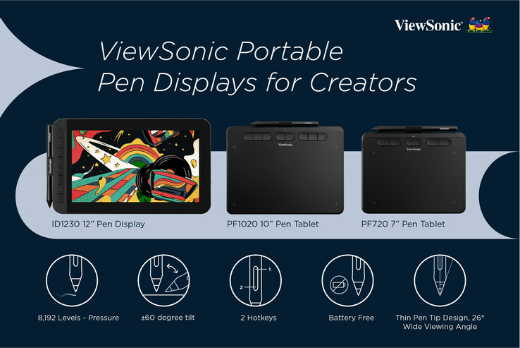 ViewSonic presenta sus nuevas herramientas de dibujo/escritura para creadores. (Fuente: ViewSonic)