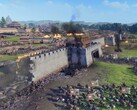 Una imagen que muestra un asedio en Total War: Three Kingdoms, actualmente con un 70 % de descuento.