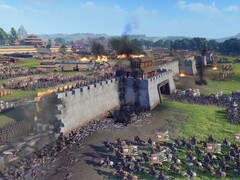 Una imagen que muestra un asedio en Total War: Three Kingdoms, actualmente con un 70 % de descuento.