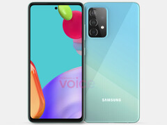 El Galaxy A52 4G y el Galaxy A52 5G probablemente tendrán un aspecto idéntico. (Fuente de la imagen: OnLeaks)