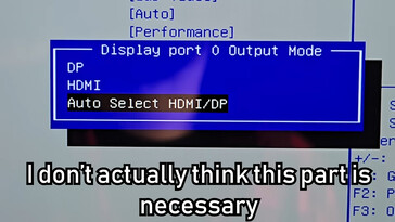 Opción de BIOS de puerto híbrido en el mini PC (fuente de la imagen: Jon Bringus en YouTube)