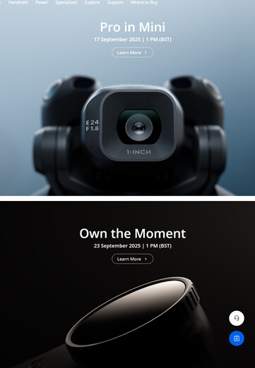 La página web de DJI en el Reino Unido muestra su próximo lanzamiento de la Mini 5 Pro. (Fuente de la imagen: DJI)