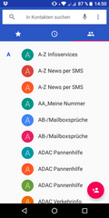 Lista de contactos de Google Phone app