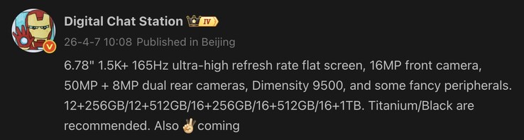 Especificaciones filtradas del posible OnePlus Ace 6 Ultra.