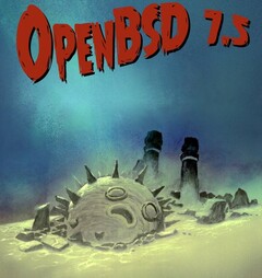 Cartel oficial de OpenBSD 7.5 (Fuente: OpenBSD)