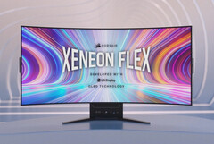 El Corsair Xenon Flex 45WQHD240 tiene la primera pantalla OLED plegable del mundo. (Fuente de la imagen: Corsair)