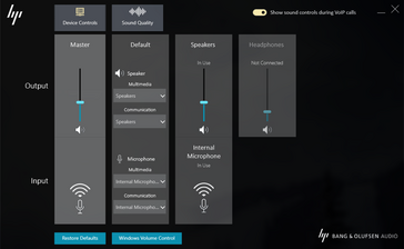 Controles VOIP directos desde el software de B&O