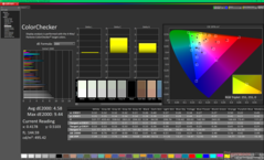 ColorChecker antes de la calibración (frente a sRGB)