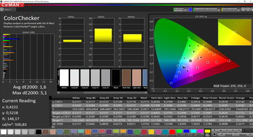 CalMAN ColorChecker calibrado (espacio de color de destino sRGB, Windows)