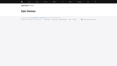 La página del desarrollador de la tienda de aplicaciones online de Epic está ahora en blanco. (Fuente: Apple)