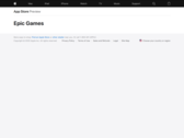 La página del desarrollador de la tienda de aplicaciones online de Epic está ahora en blanco. (Fuente: Apple)