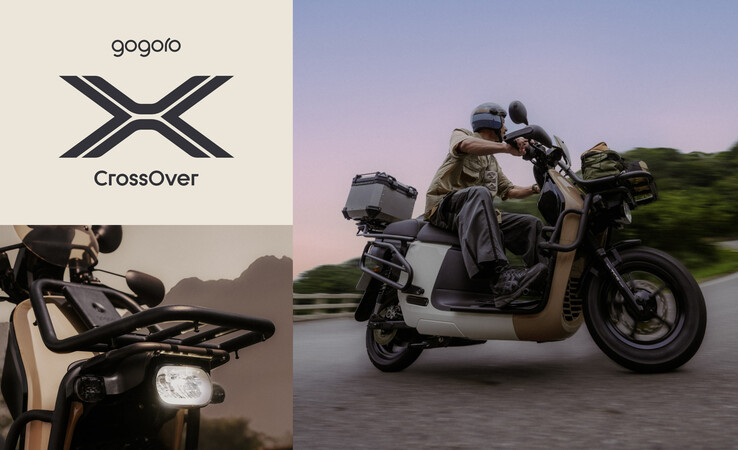 El Gogoro CrossOver cuenta con un amplio espacio de carga y un catálogo de accesorios para reforzar aún más sus capacidades. (Fuente de la imagen: Gogoro - editado)