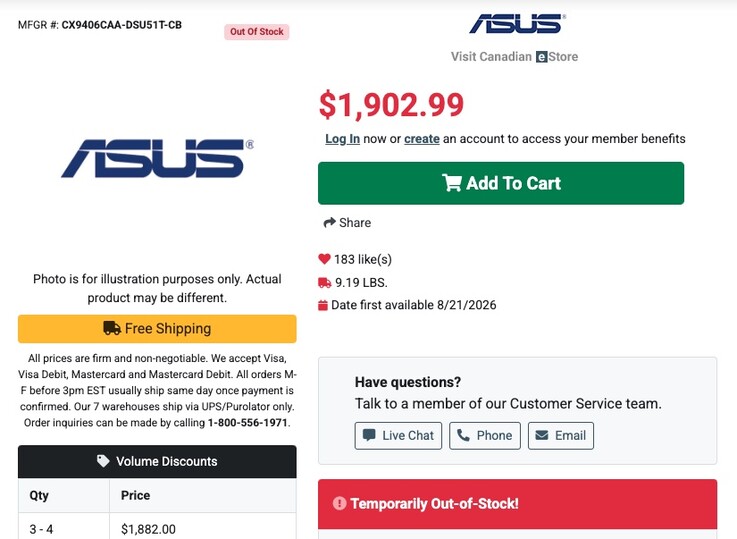 El próximo Googlebook Asus CX9406 parece que tendrá un precio bastante elevado, si nos basamos en las fichas de producto filtradas.